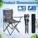 4 Pcs Floral Folding Chairs for Outside, Camping Chairs Set, Portable Lawn Chair with Armrests & Carry Bags, Outdoor Travel Lightweight Folding Chair for Picnic & Beach(Floral Jungle), 19.7 x 19.7 x 31.5 inches
