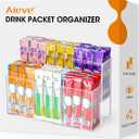 AIEVE Drink Packet Organizer, 2-Tier Water Flavor Packet Holder for Pantry Storage, Acrylic Drink Mix Organizer Hydration Powdered Mixes Holder Container for Cabinet Kitchen Storage