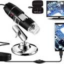 USB Digital Microscope 40X to 1000X, 8 LED Magnification Endoscope Camera with Carrying Case & Metal Stand, Compatible for Android Windows 7 8 10 11 Linux Mac (Not for iPhone/iPad)