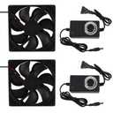 2PCS Blower Cooling Fan 120x25mm 110V 220V AC Powered Cooling Fan Dual-Ball Bearings 3 to 12V Speed Controller Fan for Receiver DVR Compatible with PlayStation Xbox Component