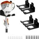 Garage Organizer Trimmer Rack, Garden Power Tool Hanger Weed Whackers Holder Wall Mounted for Grass Trimmer, Hedge Trimmer, Garage Trimmer, Garden Tools,4 Pack