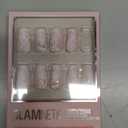 Glamnetic Press-On Nails & Adhesive Nail Tabs - Lace Blush | Medium Coffin Fake Nails with Lace Detailing | 15 Sizes - 30 Nail Kit with Adhesive Tabs