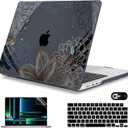 Mektron Case for MacBook Pro 14 inch 2024 2023 2021 Model M4 A3112 A3401 A3185 M3 A2918 A2992 M2 A2779 M1 A2442 Pro/Max, Plastic Hard Shell Case Cover for MacBook Pro 14", Line Chrysanthemums