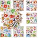 8 x Wooden Puzzles for Toddlers 1-3, 8 Pack Peg Puzzles for Kids with Animals, Dinosaurs, Fruits, Vegetables, Educational Preschool Learning Toys, Birthday Gifts for Boys, Girls