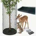 8 Pack Extra Tall Plant Protectors from Animals, 12"x24" Wire Garden Cages for Large Plants Shrubs, 2mm Heavy Duty Metal Mesh Guard for Deer Rabbits, Reusable Garden Protection with Stakes