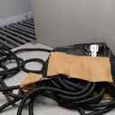 PowerFlow Garden Hose, NON-EXPANDABLE 75 Feet Premium Quality Stainless Steel Metal Water Hose with Durable Fabric Skin, Hose For Commercial, Residential Use, Bonus 10-way Spray Nozzle (75 Ft, Black)