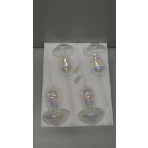4 Pcs Iridescent Glass Plant Watering Globes - 9 Inch Self Watering Planter Insert | Plant Watering Devices | Plant Watering Bulbs for Indoor and Outdoor Plants Accessories