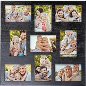 Collage Picture Frames 4x6, 4x6 Picture Frames Collage for Wall Decor Set of 9, Multi Family Photo for Gallery Decor, Hanging Display,Tabletop Stand for Living Room (Black)