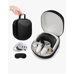 sarlar Quest 3 Case, Hard Carrying Case for Meta Quest 3 VR Headset, Touch Controller & Original Fabric Head Strap Accessories, Ideal for Travel & Home Storage with Lens Protector Cover