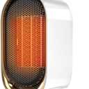 QQT Space Heater,Portable Mini Energy Efficient Space Heaters for Indoor Use,2-Speed Portable Heater Fan for Office with Adjustable,Triple Protection,Suitable for Bedroom, Office and Indoor Use(White)