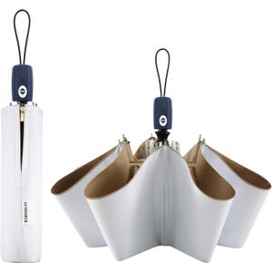 Color Coated Sun Umbrella UV Protection Compact Folding Windproof Parasols Travel Auto Open Close Shade Blocking UV