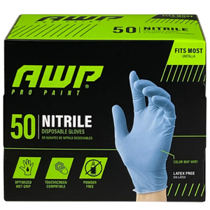 AWP 50 NITRILE DISPOSABLE GLOVES Blue FITS MOST LATEX FREE TOUCHSCREEN COMPATIBLE