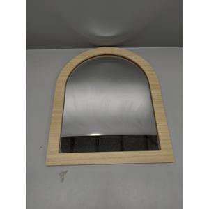 SWTHONY 13 x 15.7 Inch Boho Small Arch Mirrors for Wall Decor, Hanging Rustic Wood Frame Mirror for Farmhouse, Nursery, Bedroom, Livingroom
