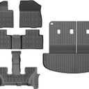 Palisade Floor Mats - Car Mats for Hyundai Palisade 7/8 Seats 2026 (Only Fit Gas), All Weather Full Set Cargo Liner with Backrest Mat for Palisade Accessories, Heavy Duty Waterproof, Black