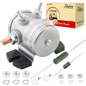 Roykaw 36 Volt #70 Series Continuous Duty Solenoid Relay with Resistor & Diode Kit for EZGO Electric Golf Cart, Upgrade Mount Bracket, Anti-Vibration, OEM # 27855G01 11761G1 27855G02 31680G1 3016