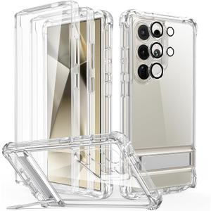 ESR for Samsung Galaxy S24 Ultra Armor Series Case, Full Body Protection Front Cover with Screen Protector and Extra Protective Front Frame, 3 Kickstand Modes, Military-Grade Protection, Clear