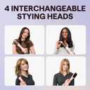 Wavytalk Hair Dryer Brush Set, Air Sculpt 4-in-1 Hot Air Brush Set, Multi Hair Styler for Salon Blowouts, Smooth Curls, Volumizing and Straightening, Sleek and Less Frizz, Pink