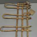 Beige Rattan Wall Hanger with 4 Hooks