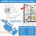 Upgraded 241860803 Refrigerator Ice Bucket Compatible with Frigidaire Ice Maker Replacement Ice Bin Container Auger Assembly AP4300918 LFSS2612TF0 FFSS2615TS0 FFHS2611PFEA LFSS2612TE0 Ice Maker Parts