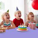 2 x 3 Pack Plastic Table Cloth Round 84 inch Plastic Tablecloth Disposable Round Cover Leakproof for Parties, Picnic, Camping, Birthday, Weeding (Light Purple)