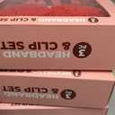 Bow Headband and Clips Set, Pink Heart, Pack of 3 