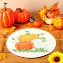 6 Pcs Leather Fall Pumpkin Round Placemats 13 Inch Washable Thanksgiving Pumpkin Place Mats Set of 6 Table Mats for Party Kitchen Dining Table Indoor Outdoor Decoration Gift