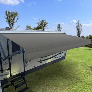 RV Awning Fabric Replacement,Camper Awning Replacement,16 oz Heavy Duty Waterproof Vinyl Universal RV Awning Replacement for All Brands Camper,Trailer, Motorhome Awnings,Smoke Grey 18'2''