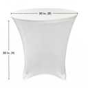 Your Chair Covers - 30 x 30 inch Cocktail Round Stretch Spandex Table Cover - White, Fitted Elastic Tablecloth for Round Tables
