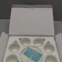 Brew To A Tea White Espresso Cups with Saucers, Set of 6 (3 oz), Porcelain Turkish Coffee Cup Set with Gold Trim Design & Gift Box, Dishwasher Safe, Christmas Gifts