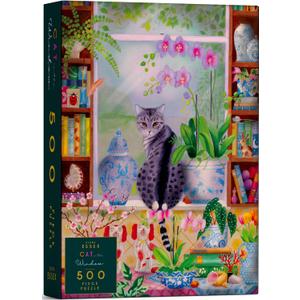 Elena Essex Puzzles for Adults 500 - Cat in The Window | 500 Piece Puzzles for Adults | Jigsaw Puzzles 500 Pieces | Cat Puzzle | Puzzles Size 18x24inches