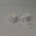 2 Pcs Wedding Flower Girl Baskets with Cute Pearl Handle Bowknot Satin Flower Baskets for Wedding Ceremony, Ivory
