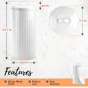 Autumn Alley White Toilet Paper Holder Canister with Lid Vertical Rustproof Free-Standing Farmhouse Metal Toilet Tissue Caddy for 3 Mega Rolls, Rustic Enclosed Toilet Storage Stand