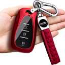 Red Chevy Key Fob Case TPU Protector with Key Chain, Compatible with 2021-2025 Malibu, Camaro, Cruze, Traverse, Volt, Bolt Remote Keyless Entry