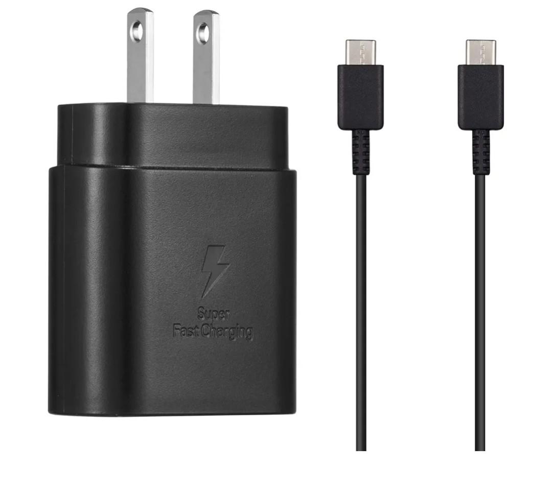 PRO 25W Wall Charger Compatible with Samsung Galaxy S25 Ultra/S25/S25+/S25Plus/S25FE Adaptive Quick Fast Charger with USBC 5ft Cable (Black 1.5M)