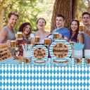 161 Oktoberfest Party Supplies Dinnerware Set - Bavarian German Design with Plates Cutlery Cups & Tablecloth-Blue Diamond Themed Decor for 20 Guests Perfect for Beer Festival, Oktoberfest Celebration