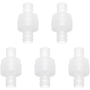 uxcell 5 Pcs Non Return Check Valves, 5/8" (15mm) Dia One Way Inline Hose Connector PP Plastic Hose Barb for Gas Liquid Air Water Tank Pump