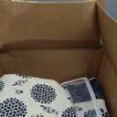 Homzard Quilt King Size, Navy and Gray King Size Comforter Set, All Cotton Quilted Bedspread Set,Striped Floral Pattern King Quilt Bedding Set,Lightweight Reversible Bed Set King 3 Piece All Seasons (King (106"x98"), 01-1 Navy/Cream/Grey)