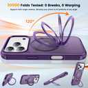 AurySharled Case for iPhone 17 pro with Magnetic Ring Stand, Purple