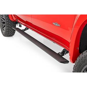 Rough Country Power Running Board  for Chevy Silverado & GMC Sierra 1500/2500HD/3500HD (2019-2025) Double Cab - Dual Motor Electric Powerstep Board & Retractable Truck Steps