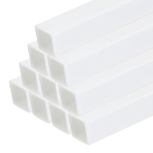 MECCANIXITY 10pcs 20" Plastic Model Tube ABS Solid Square Bar 0.24"x0.24" White Easy Processing for Architectural Model Making DIY