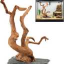 Large Driftwood for Aquarium, 8.5-11.5 Inch Spider Wood on Slate Stone, Natural Spiderwood Aquarium Driftwood Aquascaping Wood for Reptile Enclosure, Terrarium, Vivarium, Reptile Tank, Fish Tank Decor