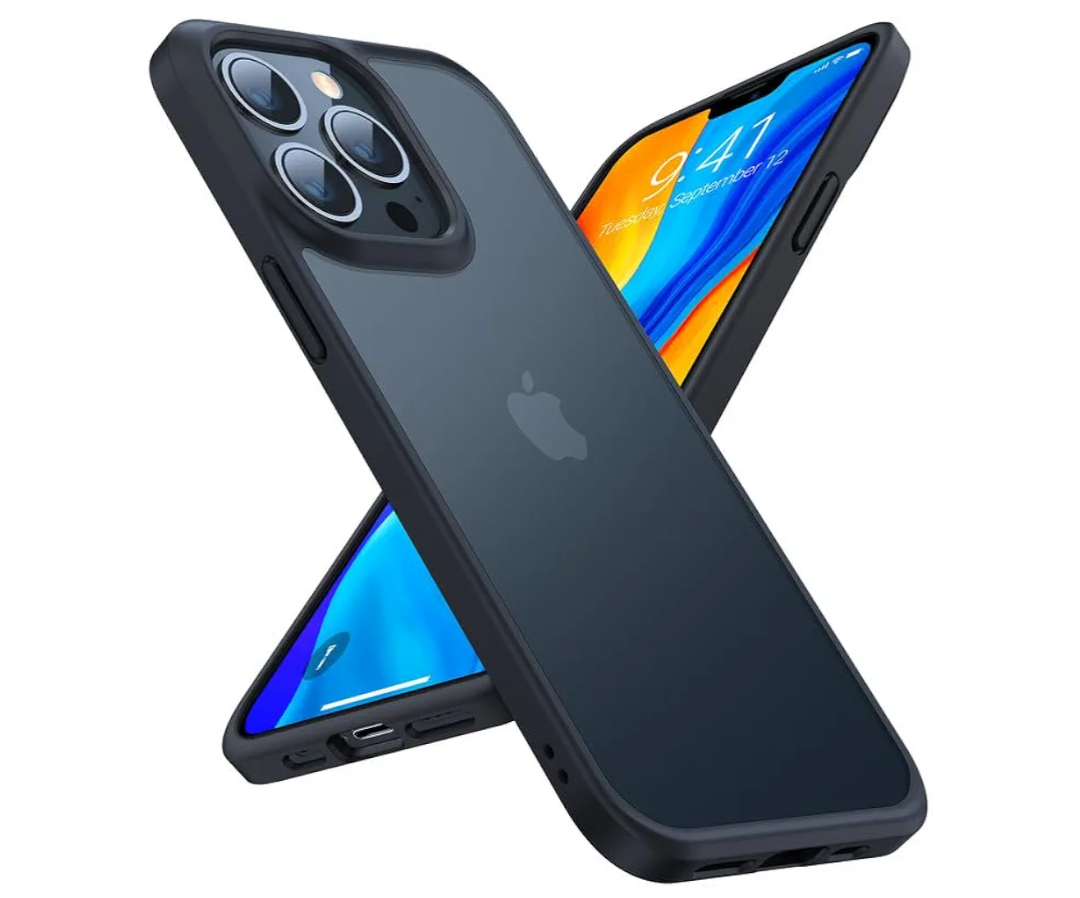 TORRAS Shockproof for iPhone 15 Pro Max Case, 4X Military Grade Drop Proof, Translucent Slim Protective AntiScratch Hard PC Back Phone Case for iPhone 15 Pro Max 6.7'', Matte Black Cover