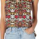 Star Vixen Women's Sleeveless Peasant Top with Tie Neck (S)