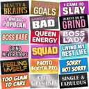 24 Designs Fun Photo Booth Props Fun Photo Booth Sign Decorations Double Sided 11x5.5 Inch Funny Props for Photoshoot DIY Water Proof Selfie Signs PVC Multi Color Printing for Party Supplies