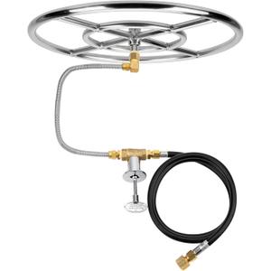 Stanbroil Natural Gas Fire Pit Stainless Steel Burner Ring Installation Kit, 18-inch