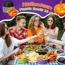 24 Pcs Halloween Bowls 23 oz Disposable Plastic Dessert Holders Halloween Candy Bowl Green Purple Orange Black Snack Bowls for Party Picnic
