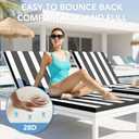 L'AGRATY Outdoor Lounge Chaise Cushion: 72x21x3 Inch Waterproof Lounge Chair Cushion for Outdoor Furniture with Fade Resistant Removable Cover - Patio Cushions for Pool Lawn Deck(Black White 2Pcs)