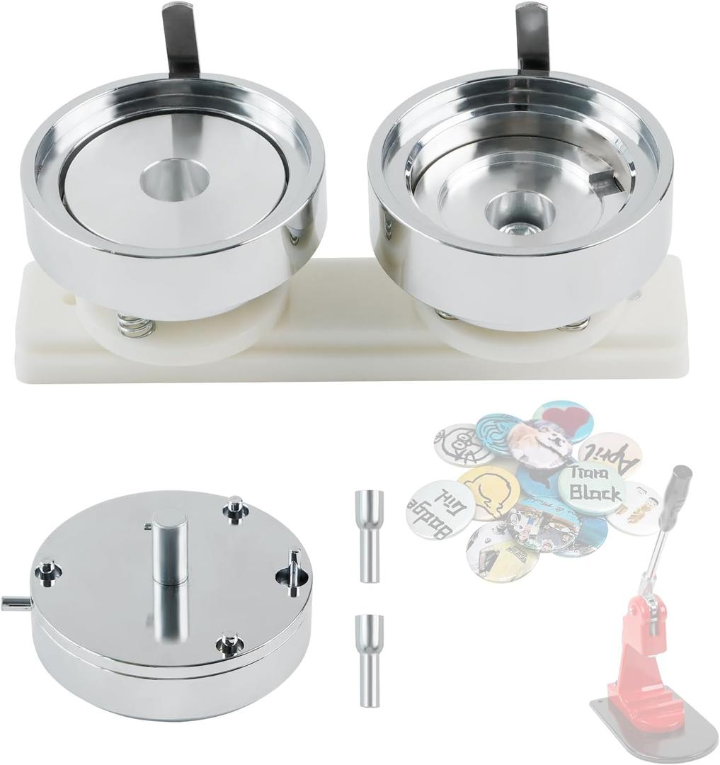 2.25 inch/58mm Button Maker Mold - Interchangeable Die Mold for Slide Rail Button Maker Machine - Silver Metal - 1 Piece