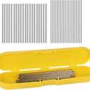 Aeelike Stainless Steel Rod Pins for Blocking Board, Knitting & Crochet Supplies Blocking Pins Kit, 40pcs Metal Pegs with Yellow Box for Blocking Mats Granny Squares Small Projects (3.94 inch and 5.90 inch)