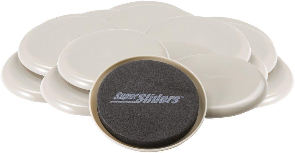 SuperSliders 4712795N Reusable Furniture Sliders for Carpet- Quickly and Easily Move Any Item, 3-1/2 Linen (16 Pack)